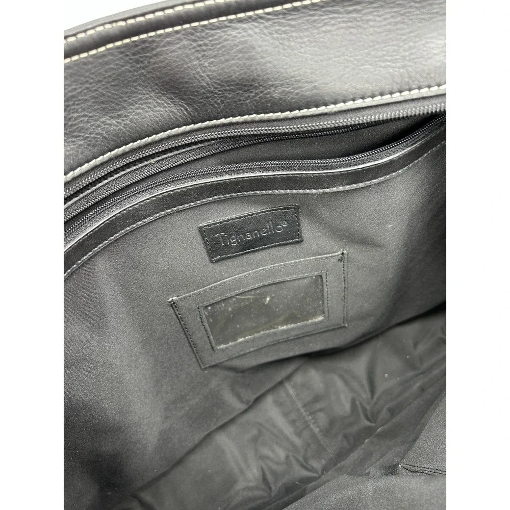 Vtg Tignanello Black Leather Laptop Business Bag 11